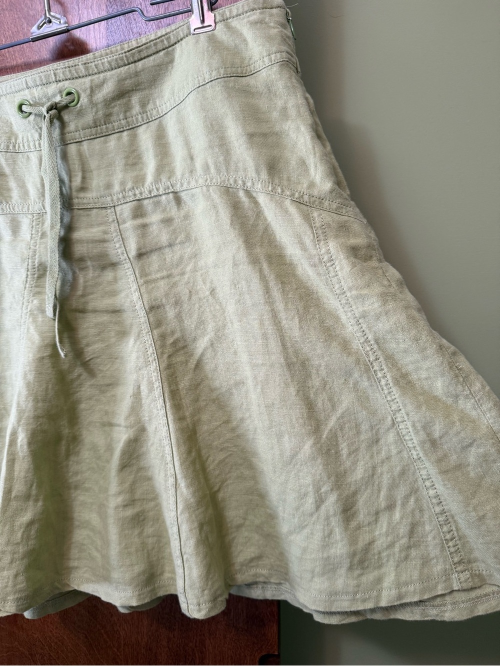 ATHLETA Women's Lime Green A-Line Drawstring Skirt - Picture 6 of 6